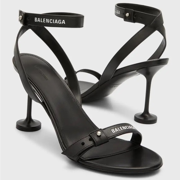 Balenciaga Shoes - Balenciaga Afterhour Logo Ankle Strap Policy